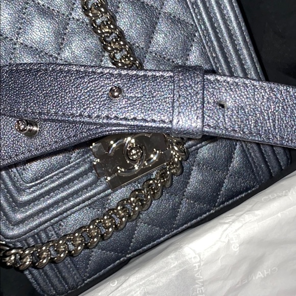 Chanel Boy North South Medium Flap Silver - Picture 3 of 7